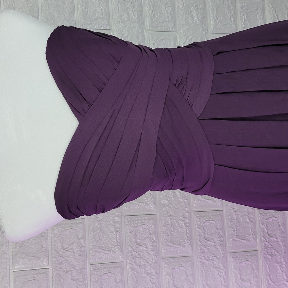 David's Bridal Strapless Dress - plum/purple